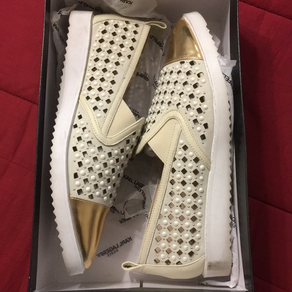 Karl Lagerfeld Shoes - Carrie Ivory Sneakers 👟